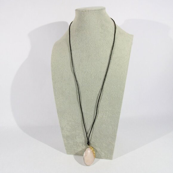 NWT J Jill Rose Quartz Black Adjustable Necklace - Picture 6 of 9